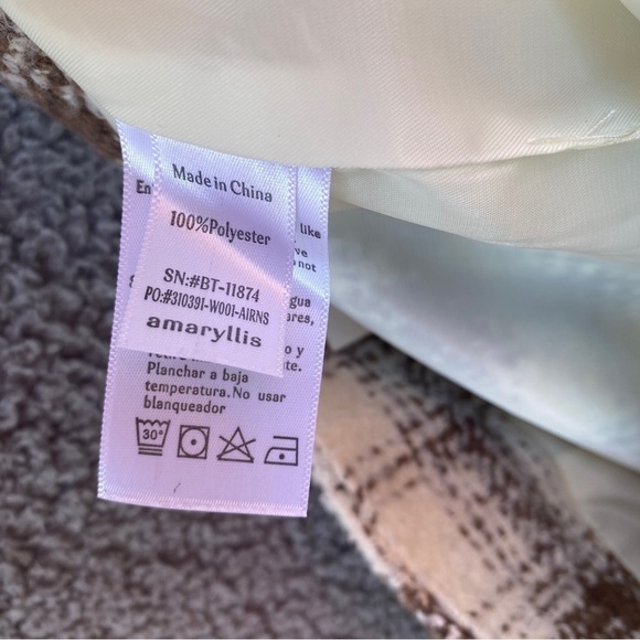 Amaryllis Taupe Plaid Shes The One Skirt Sz L - Picture 7 of 9